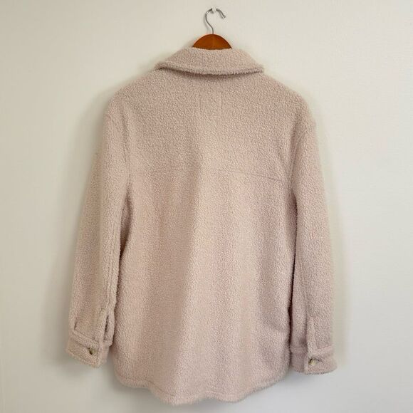 Abercrombie & Fitch Sherpa Shirt Jacket Size M in Cream - Picture 7 of 9
